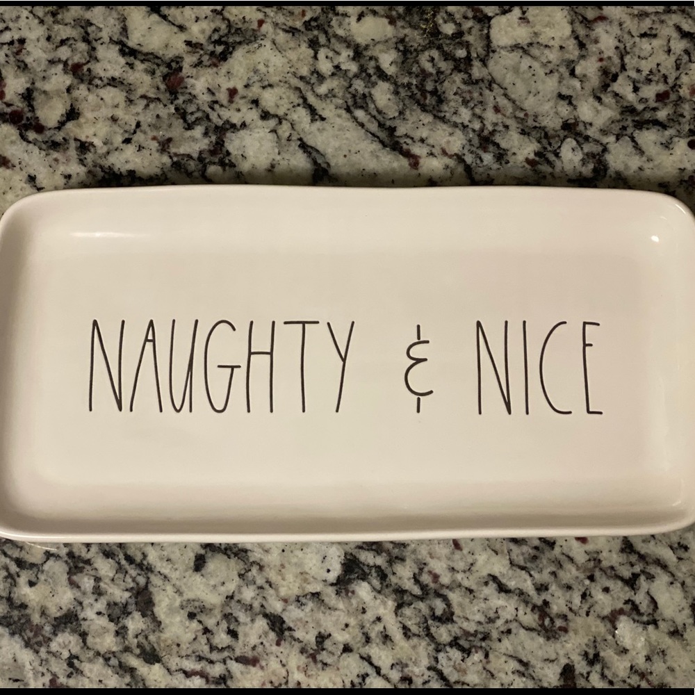 Rae Dunn “NAUGHTY & NICE” Platter 2018 Rare